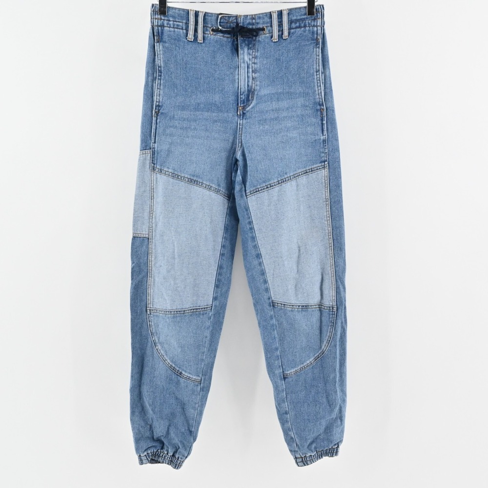 Urban Outfitters Byron Spliced Jogger Jeans Womens Size S Bdg Two Tone Blue